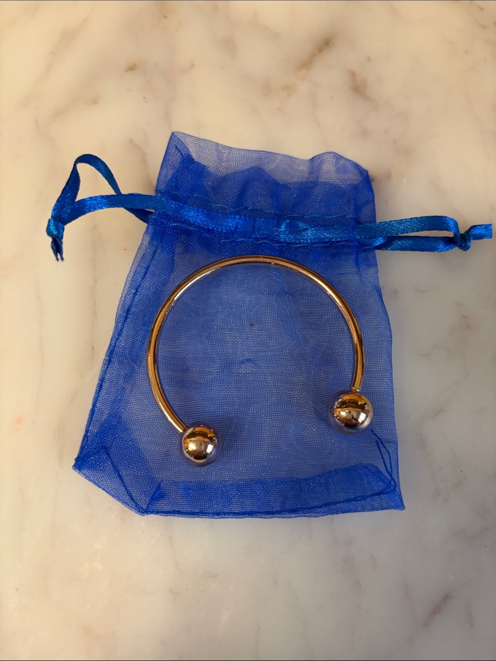 Youth Gold Open Cuff Bracelet with Ball Ends - Unbranded